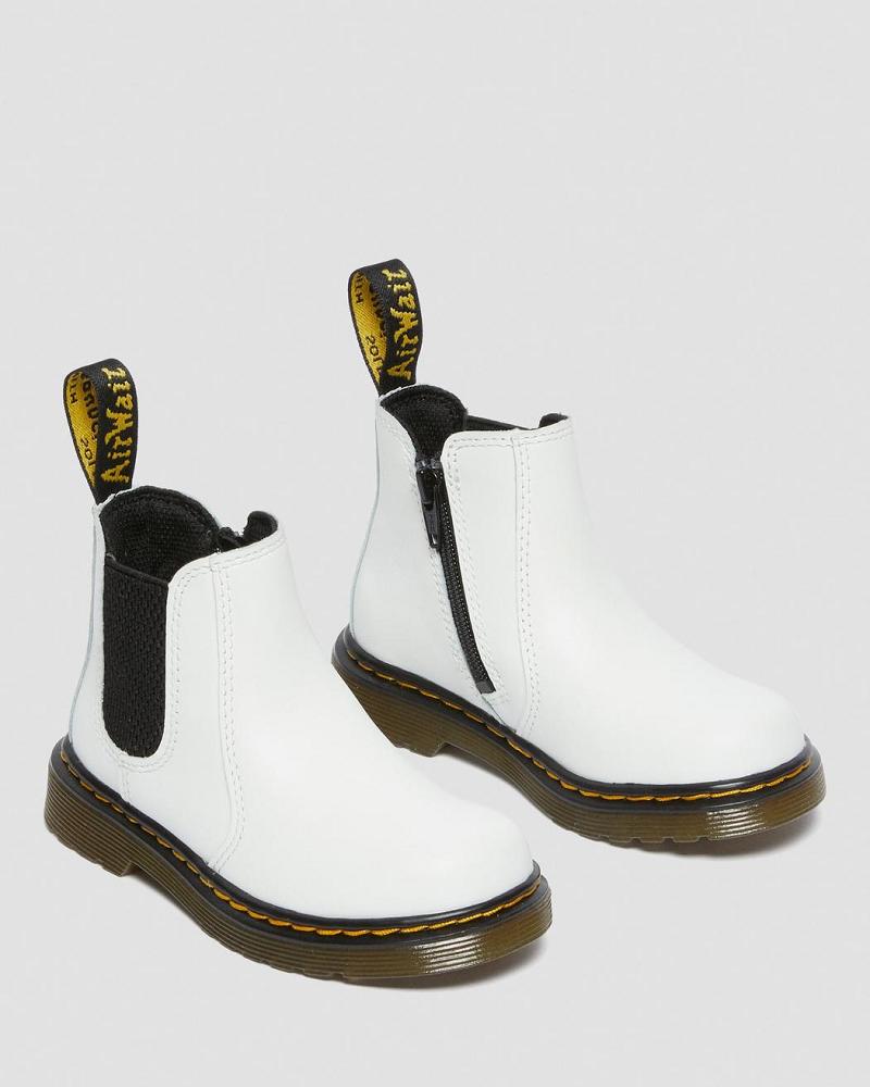 Dr Martens Toddler 2976 Leren Laarsjes Kinderen Wit | NL 152JPQ